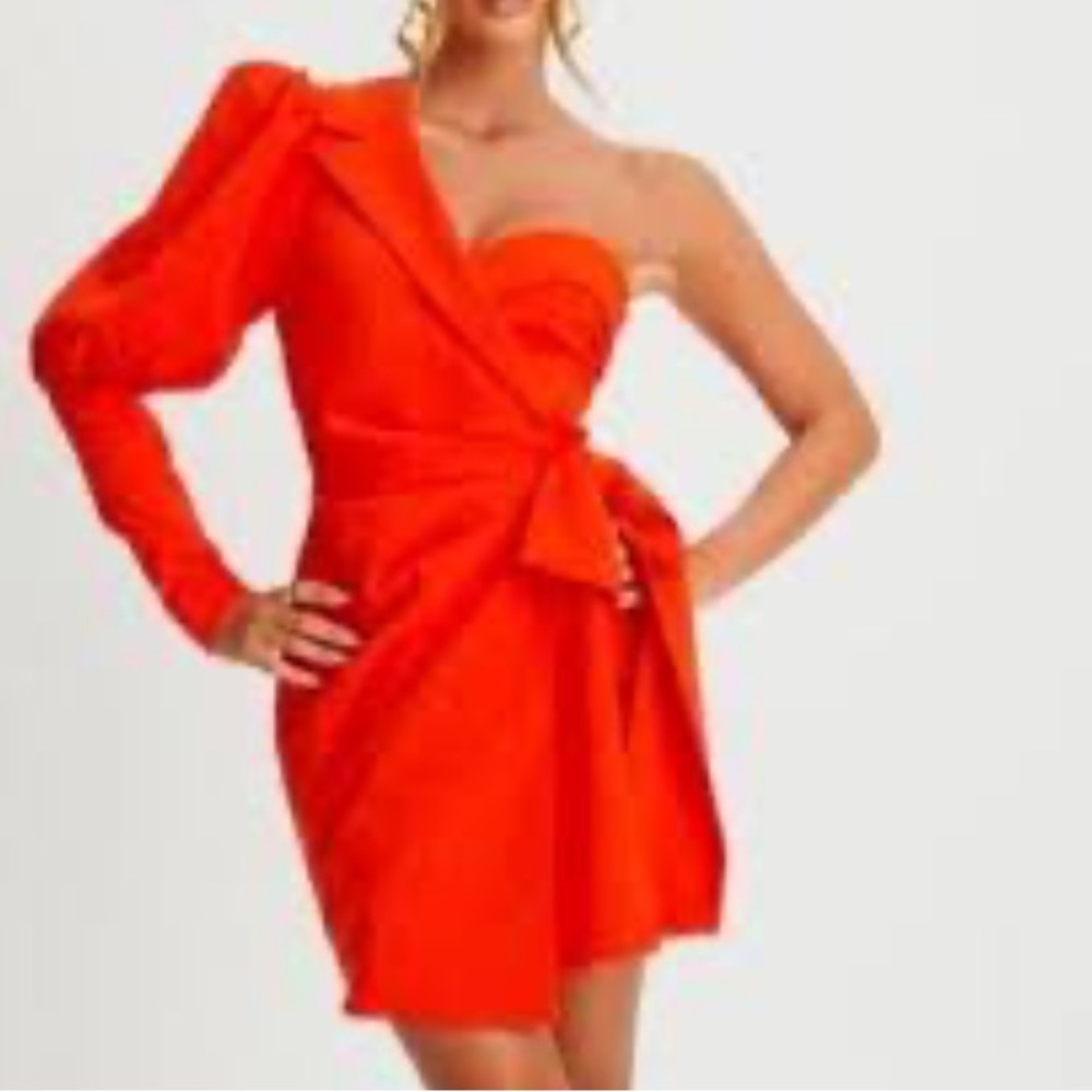 RARE Nwt Cache Red off the Shoulder formal Dress - Picture 3 of 14